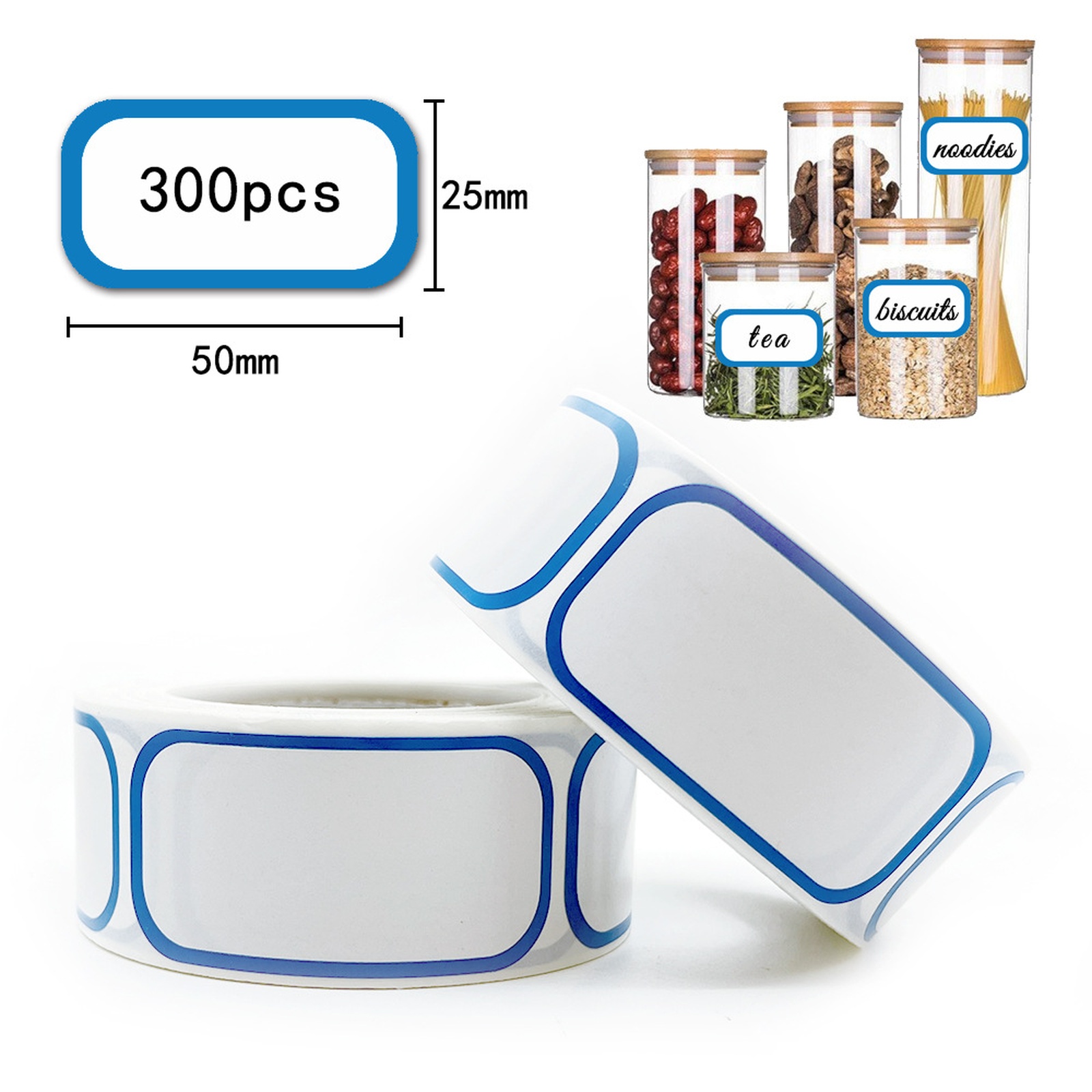 Sticker Label Roll - 1 Roll of 300 Label Stickers,