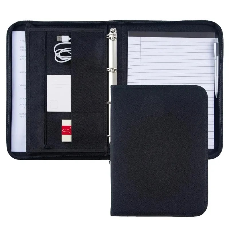Portfolio Folder Zip - Large Black Business Portfolio File Document