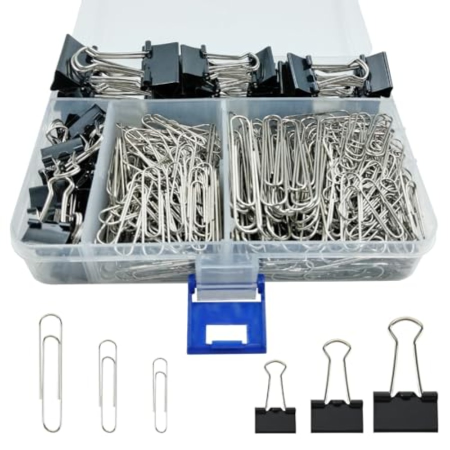 340 PCS Paper Clips and Binder - Binder Clip Assorted avaliação e preço