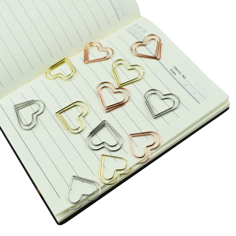 12-Piece Set Heart Paper Clips - Binder Clip Assorted avaliação e preço