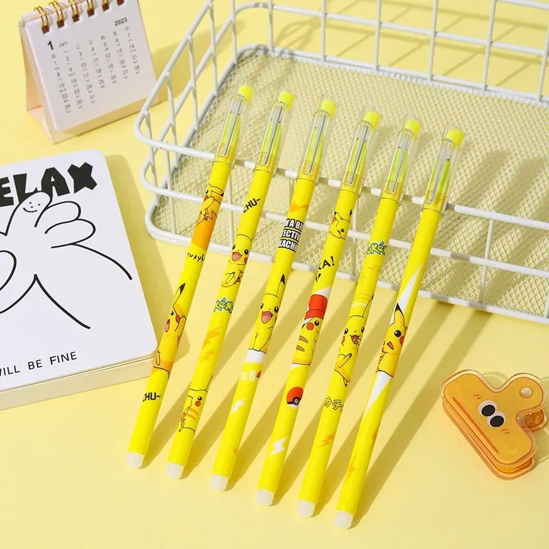 12Pcs Pokemon Pikachu Erasable - Office Supply Office Stationery Items avaliação e preço