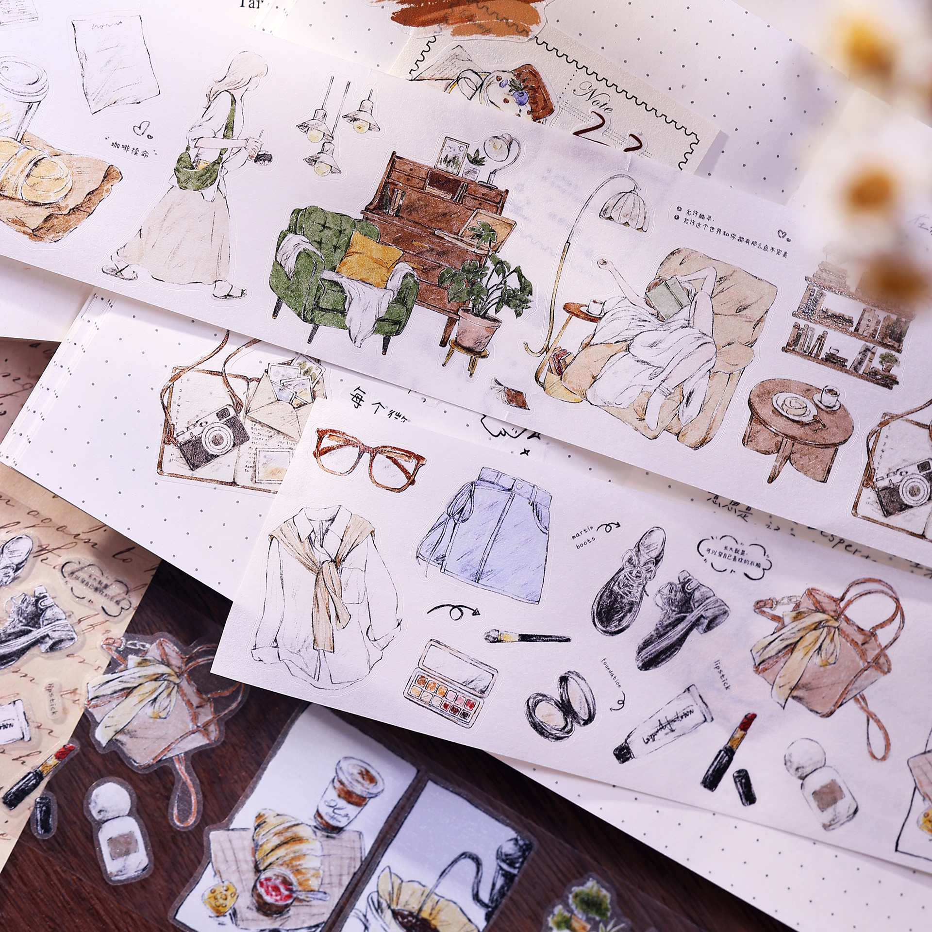 XiaoBaiJia Studio Vintage Girl - Washi Tape Set avaliação e preço