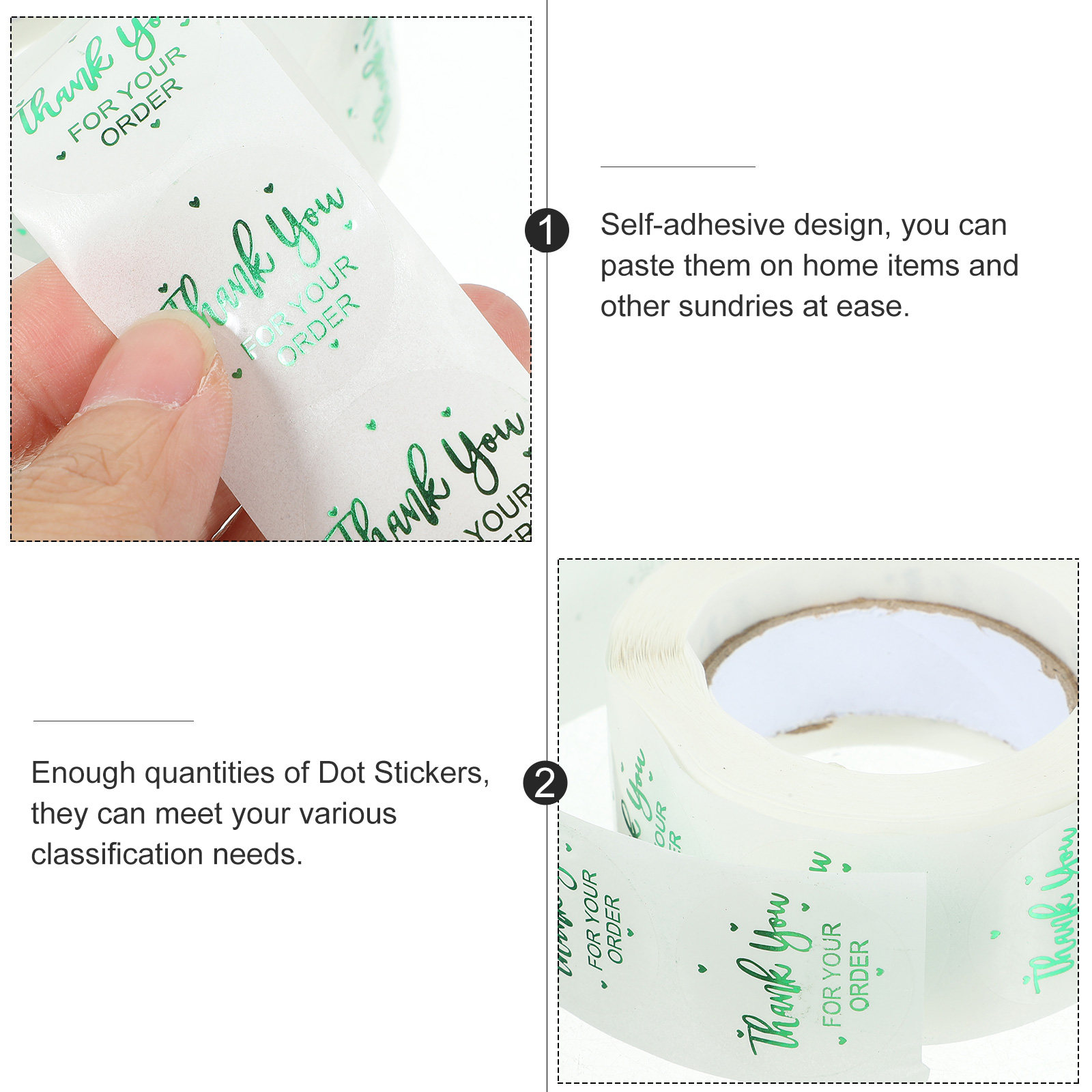 2 Rolls Transparent Circle Sti - Sticker Label Roll avaliação e preço