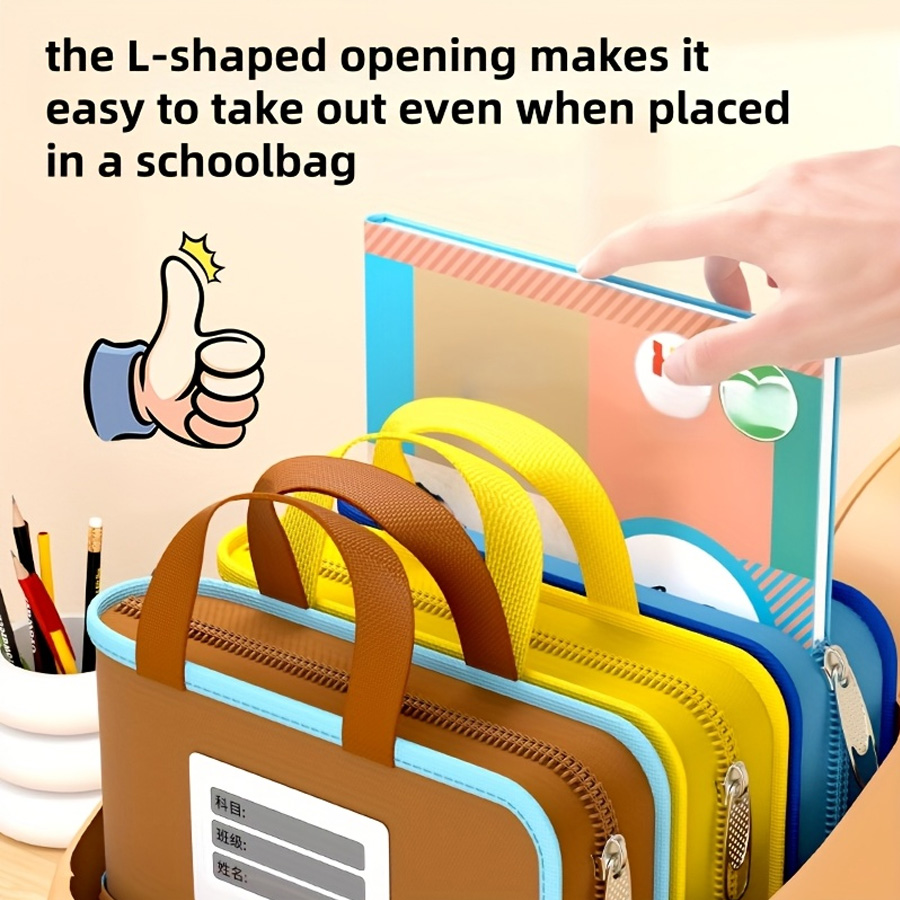 L-shaped A4 file bag, large op - Portfolio Folder Zip avaliação e preço