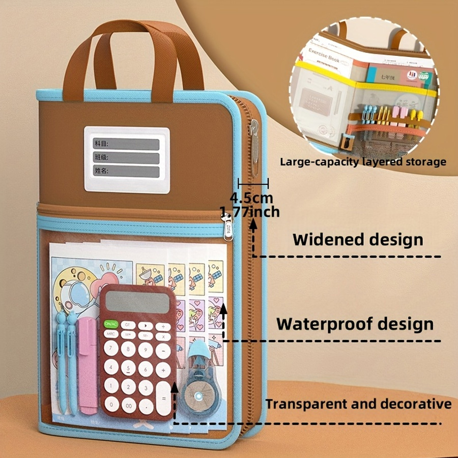L-shaped A4 file bag, large op - Portfolio Folder Zip avaliação e preço