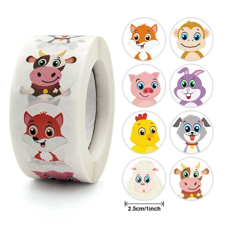 100-500pc Stickers Rolling Ani - Sticker Label Roll avaliação e preço
