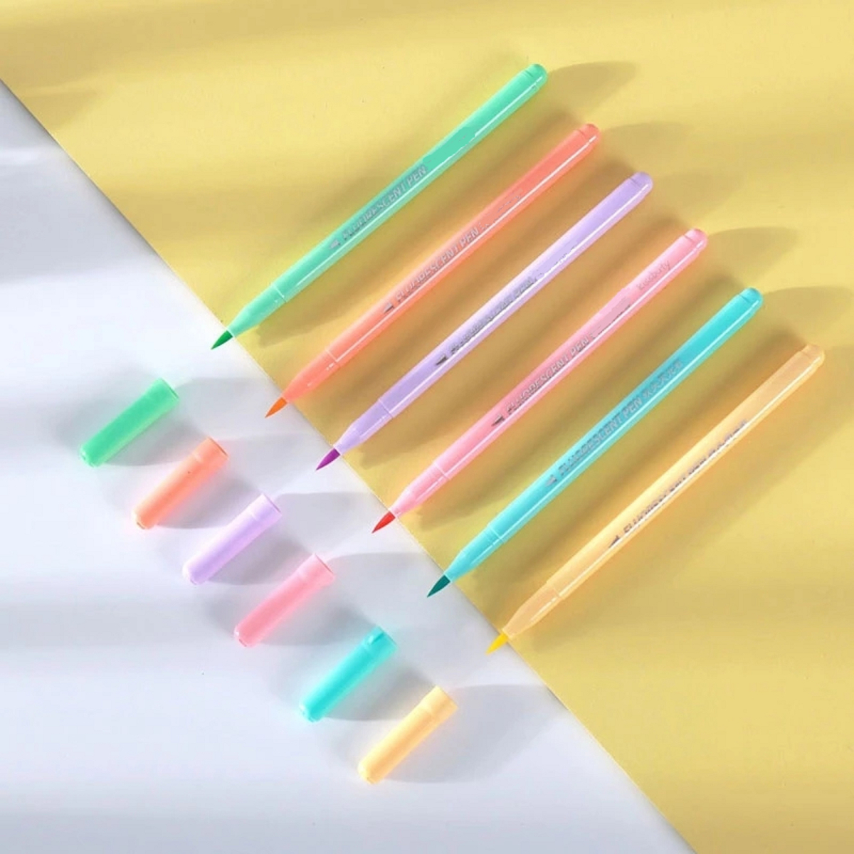 6pcs Soft Brush Fluorescence P - Highlighter Set Pastel avaliação e preço