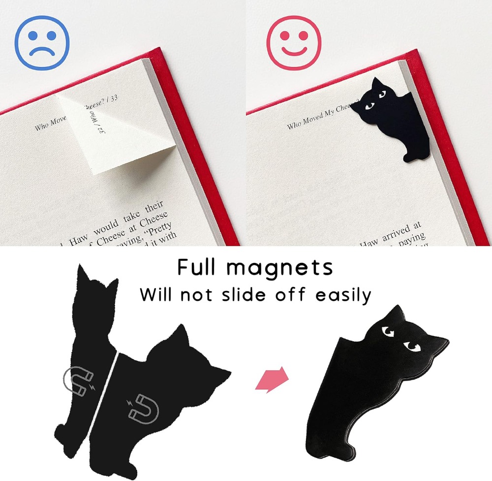 6 Cute Cat Magnetic Bookmarks  - Paperclip Magnetic Set avaliação e preço