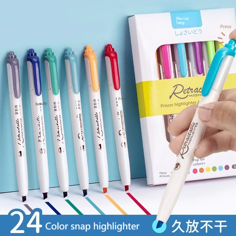 6Colors/set Morandi Retractabl - Highlighter Set Pastel avaliação e preço