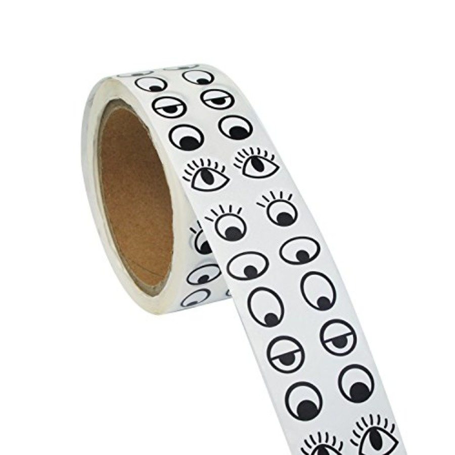 Black White Eye Stickers Label - Sticker Label Roll avaliação e preço