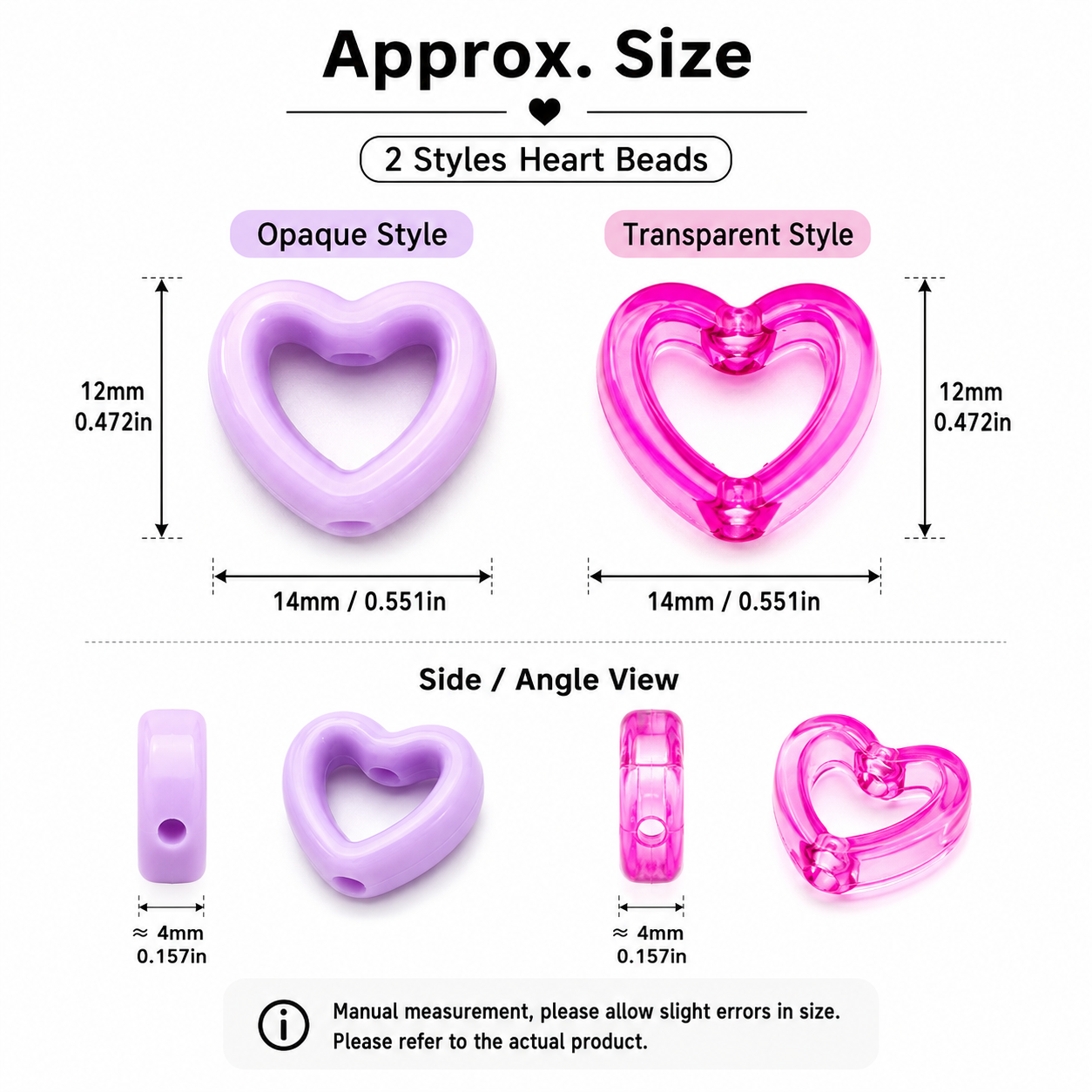30Pcs Multicolor Clear Heart A - Stationery Supplier avaliação e preço