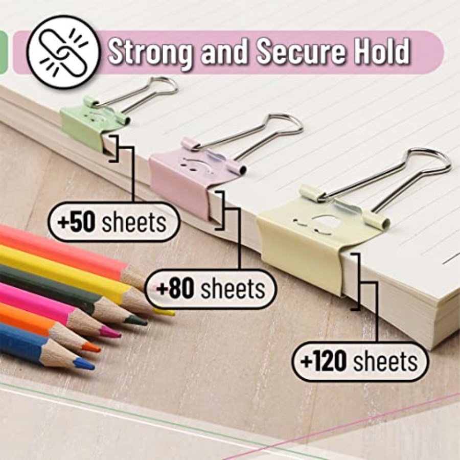 - Cute Binder Clips, 80 pcs, A - Binder Clip Assorted avaliação e preço