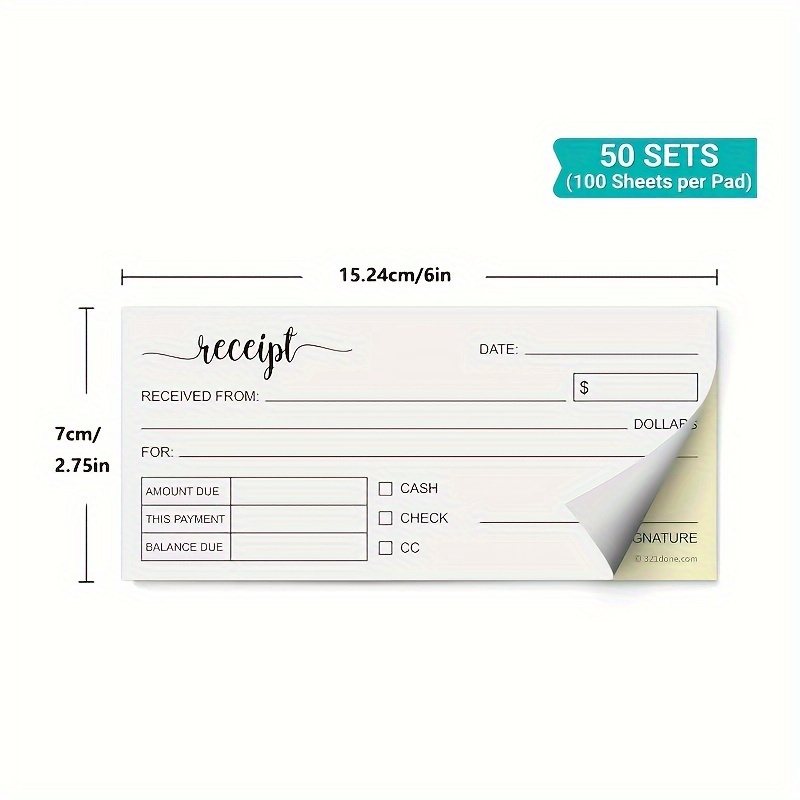 100 Sheets Receipt Book, 2.75x - Carbon Copy Book avaliação e preço