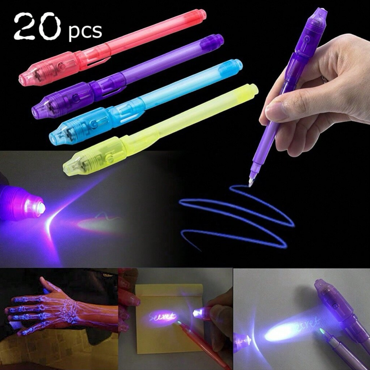 20PCS Invisible Ink Pen Set -  - Highlighter Set Pastel avaliação e preço
