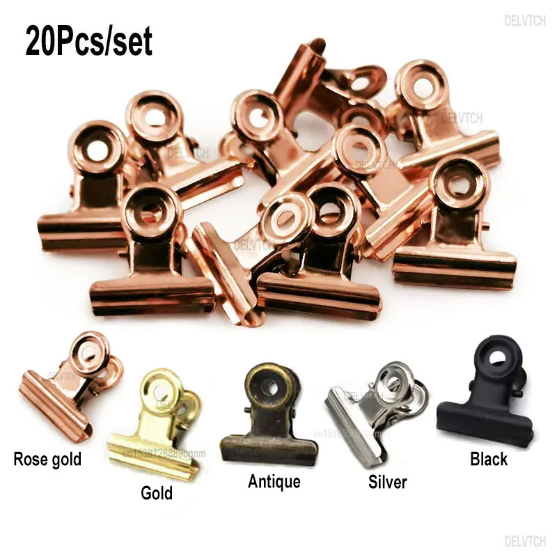 20PCS/Set 21mm*23mm Round Meta - Binder Clip Assorted avaliação e preço