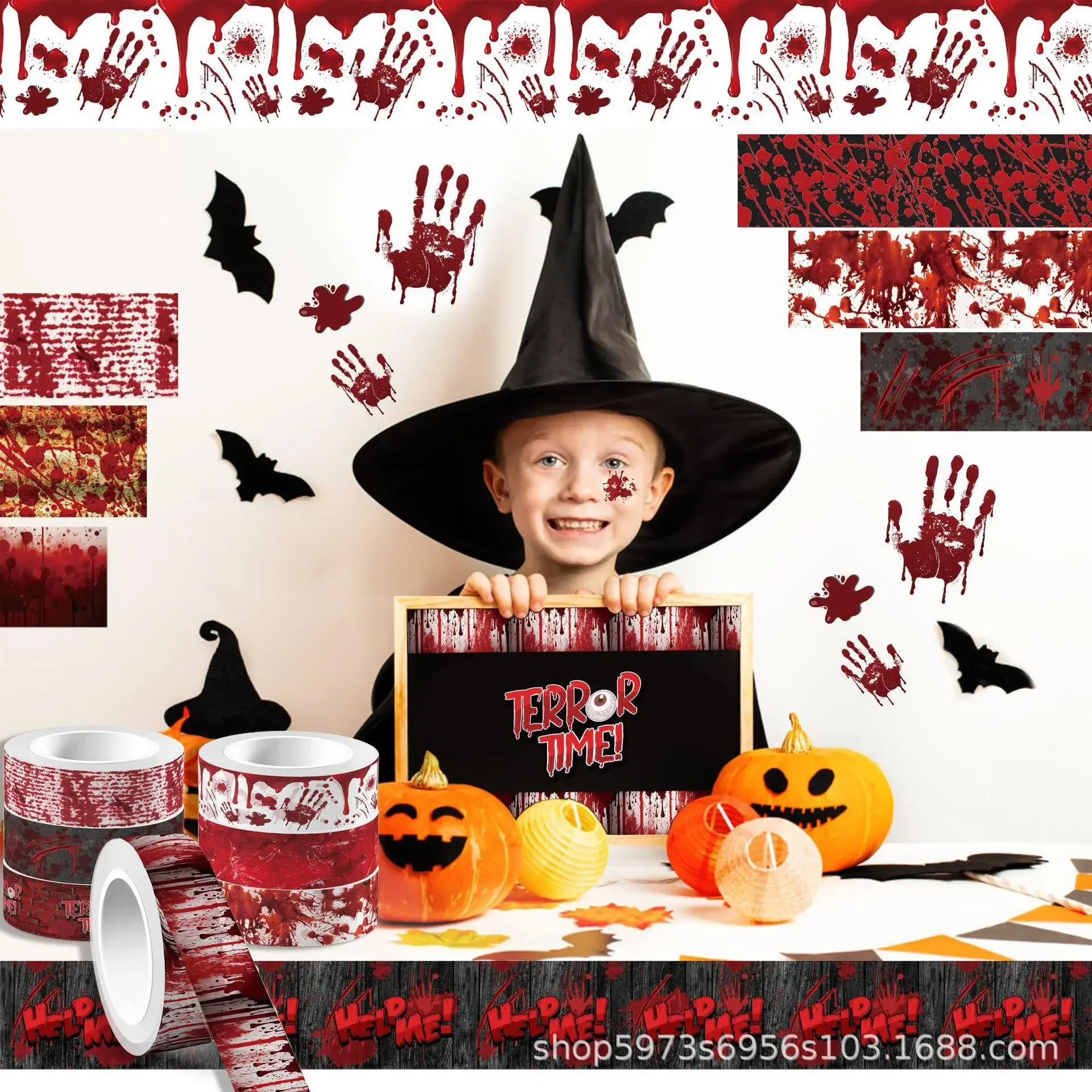 Halloween Bloody Hand Bleeding - Washi Tape Set avaliação e preço