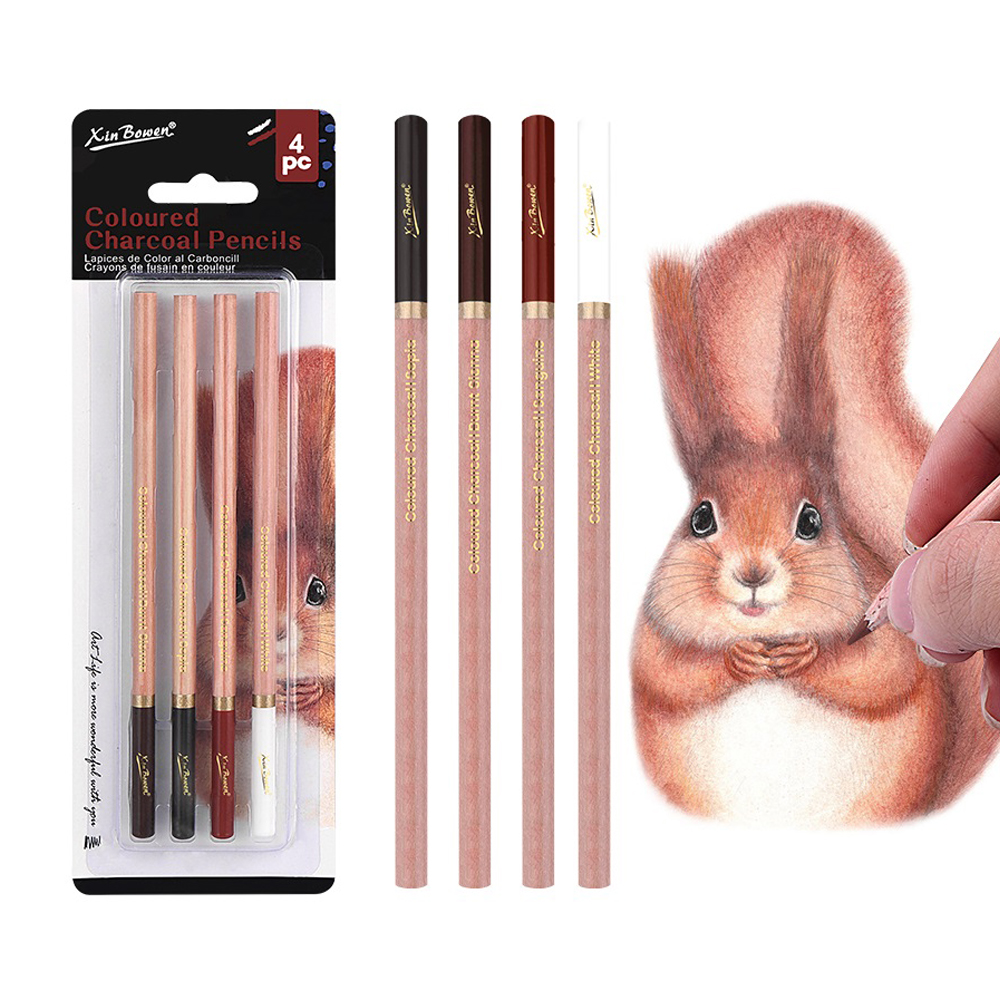 4Pcs Professional Sketch Charc - Highlighter Set Pastel avaliação e preço