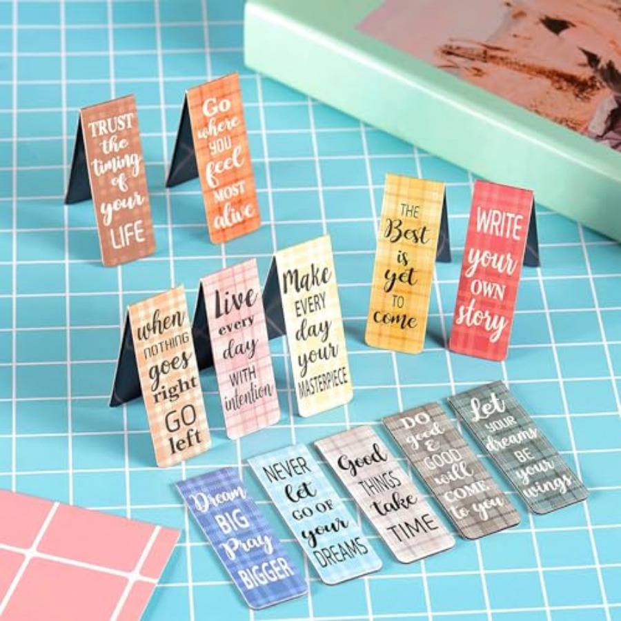 60 Pieces Inspirational Magnet - Bookmark Magnetic Clip avaliação e preço