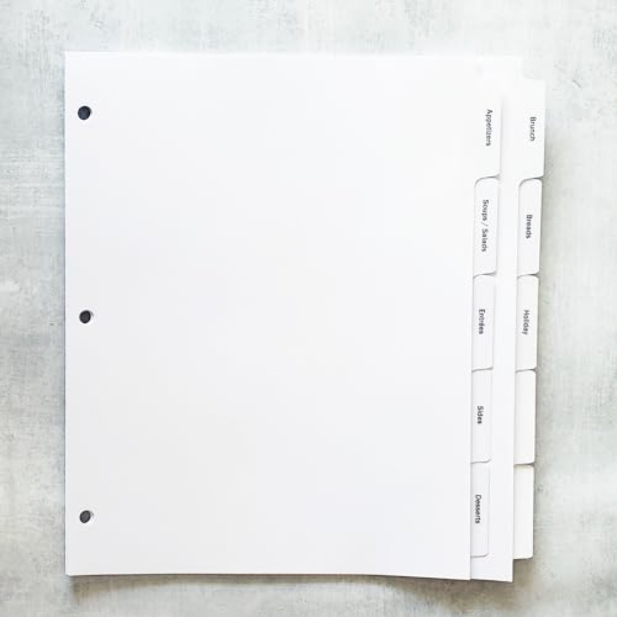 PRE-Printed Recipe Binder Inde - Index Tab Divider avaliação e preço
