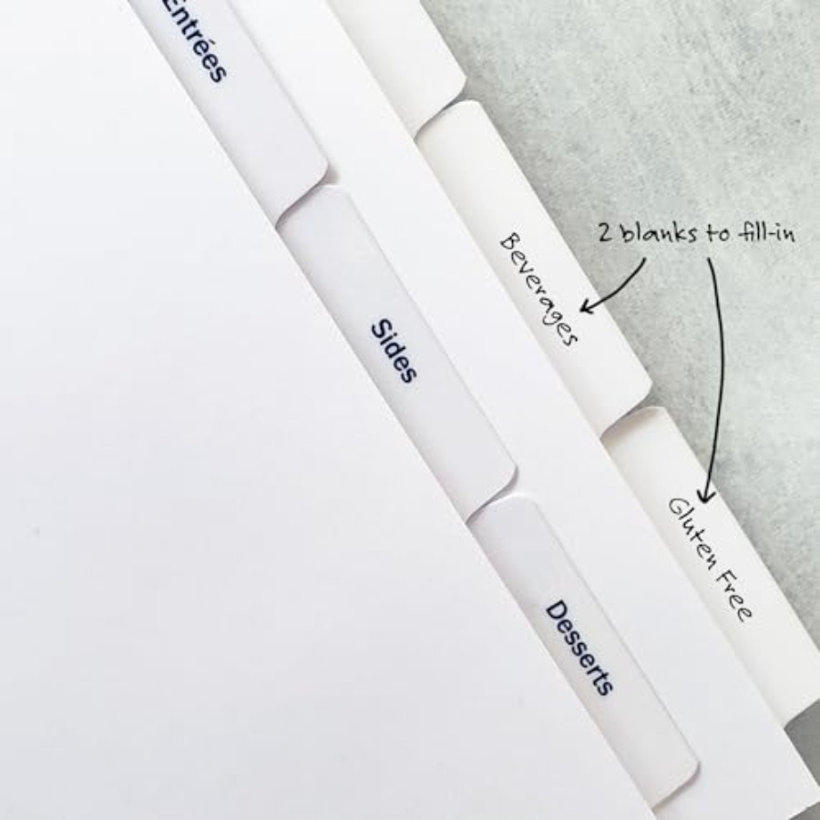 PRE-Printed Recipe Binder Inde - Index Tab Divider avaliação e preço