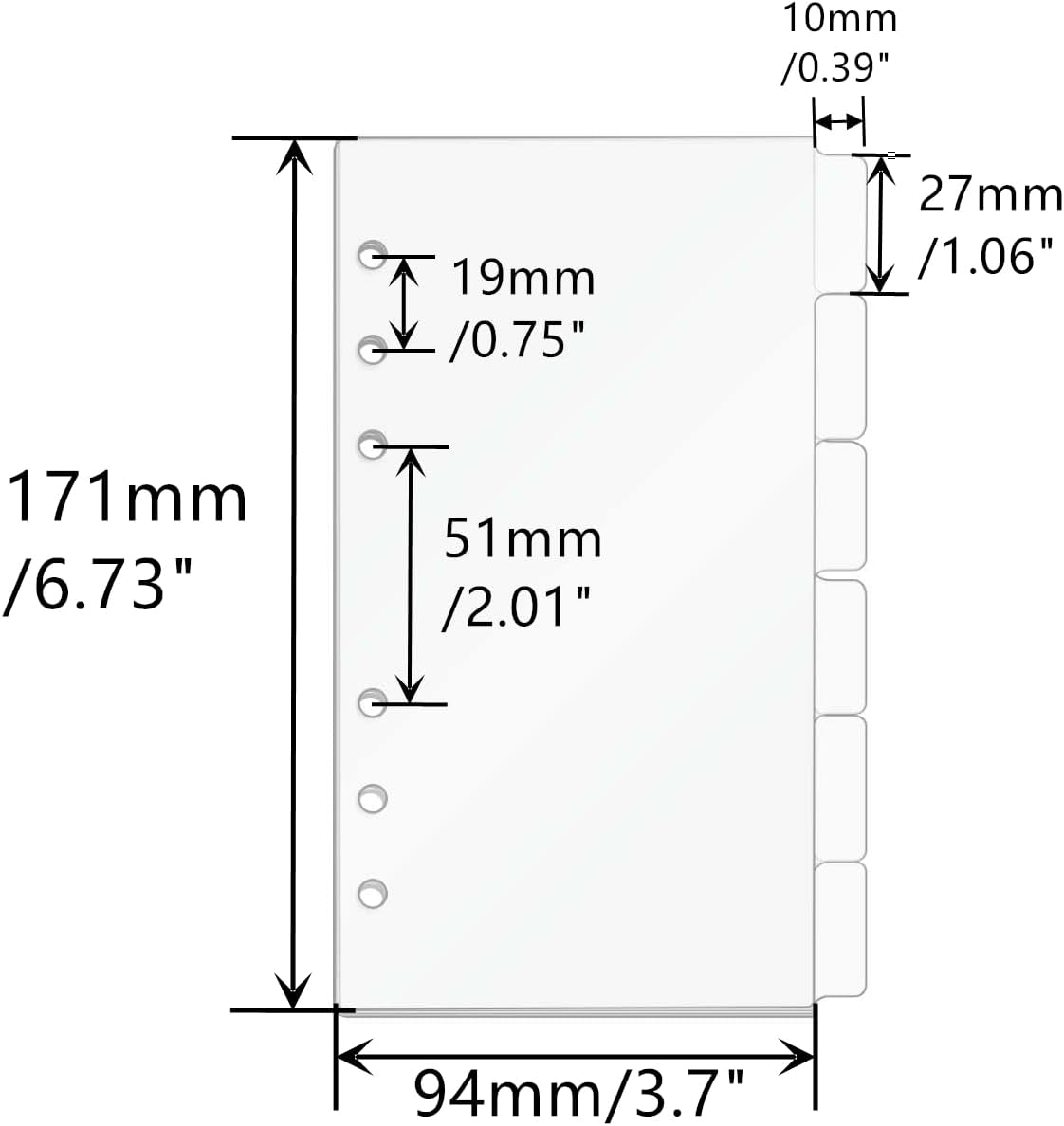 A5/A6/A7 Binder Dividers Plann - Index Tab Divider avaliação e preço