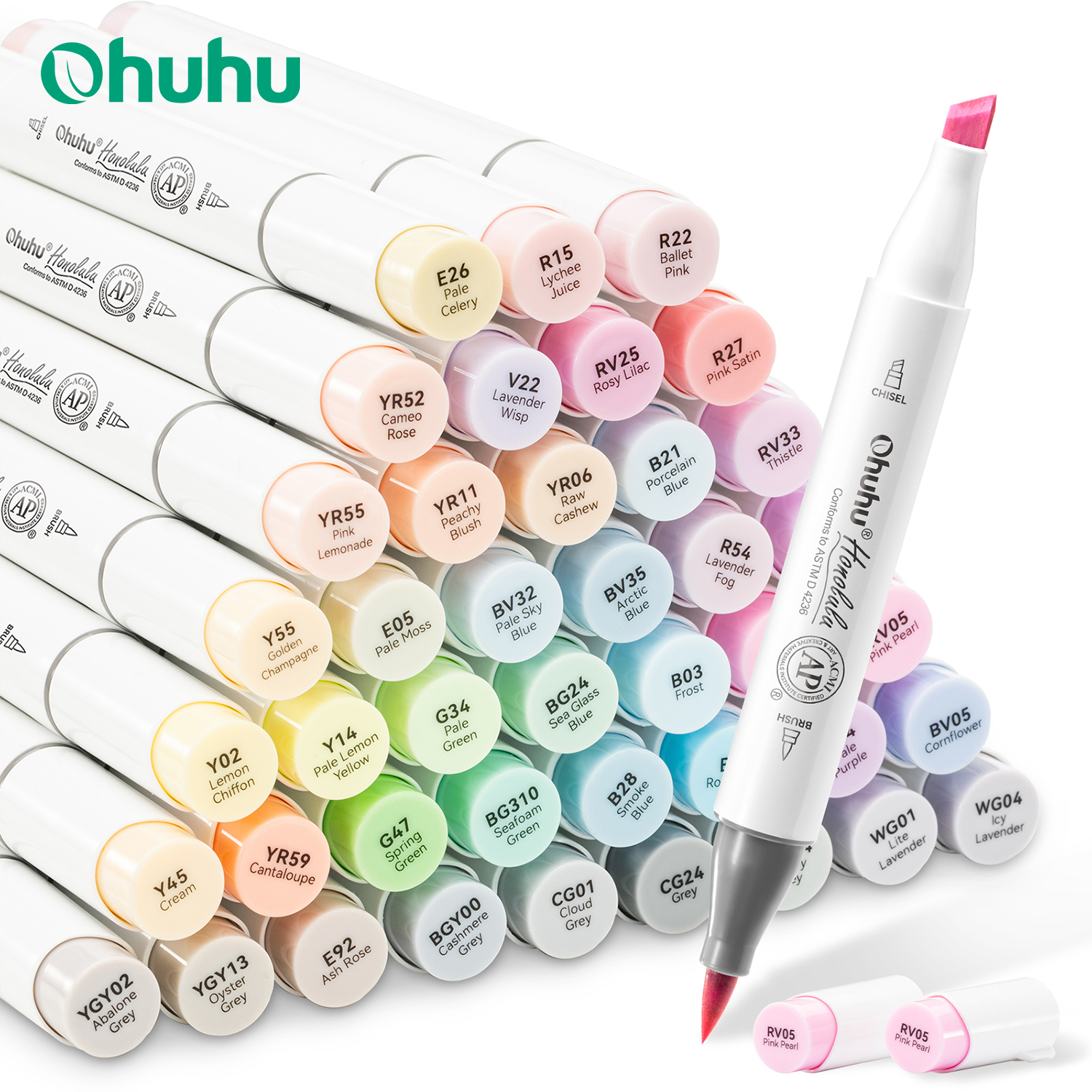 Ohuhu Honolulu 48 Pastel Color - Highlighter Set Pastel avaliação e preço