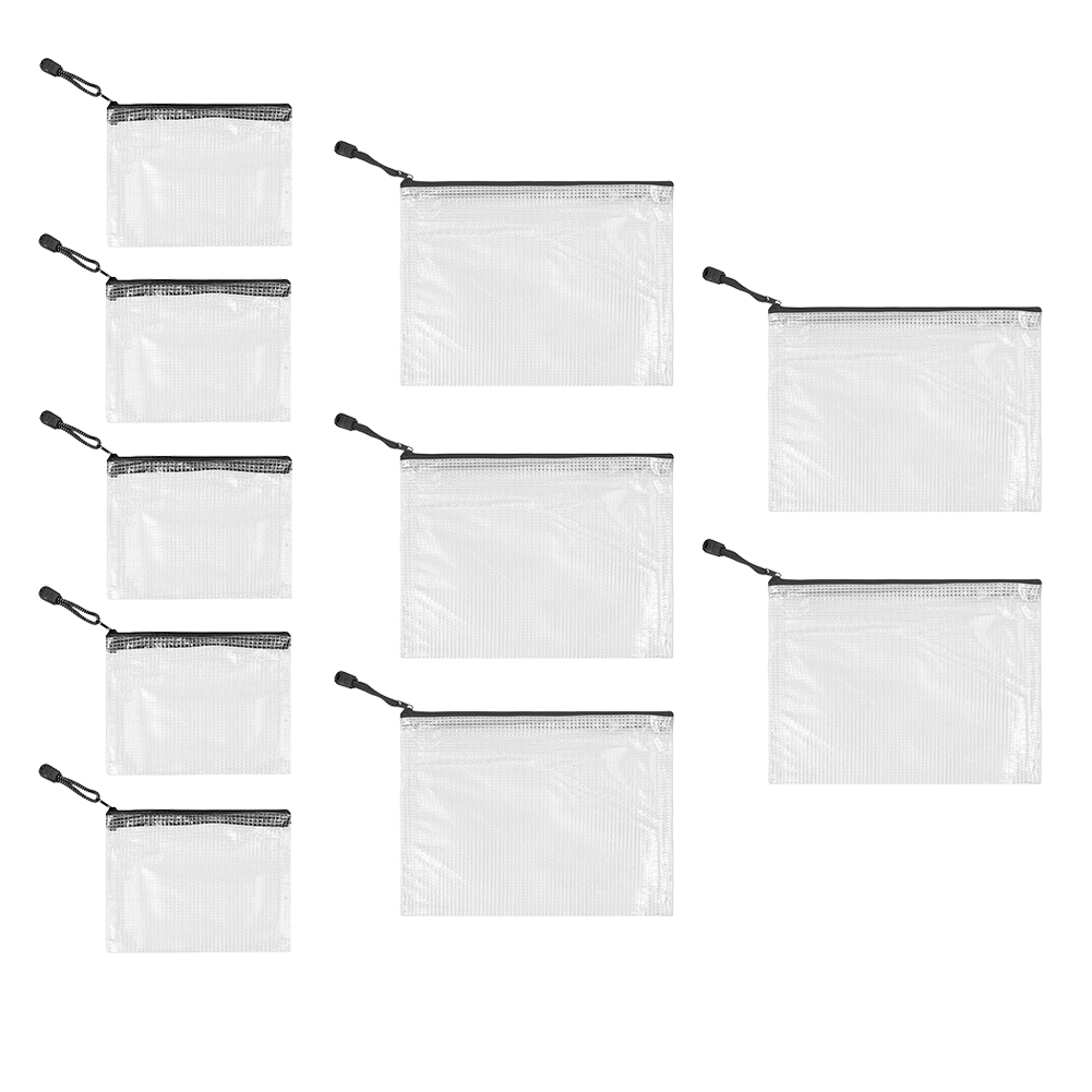 10Pcs Mesh Zipper Pouch A5 A6  - Portfolio Folder Zip avaliação e preço