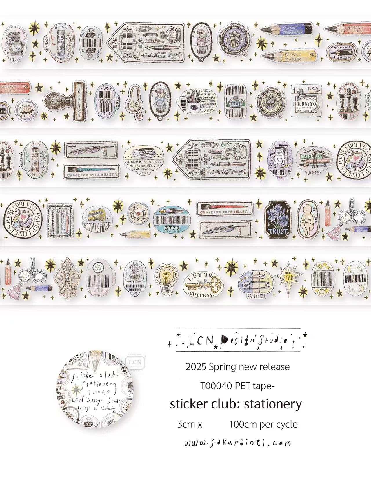 1 Loop LCN Vintage Sticker Clu - Washi Tape Set avaliação e preço