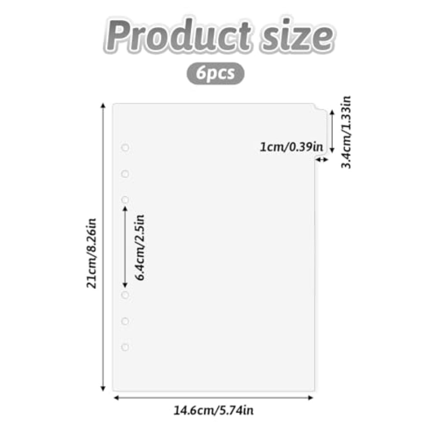 6 Pcs A5 Binder Dividers, 6 Ho - Index Tab Divider avaliação e preço