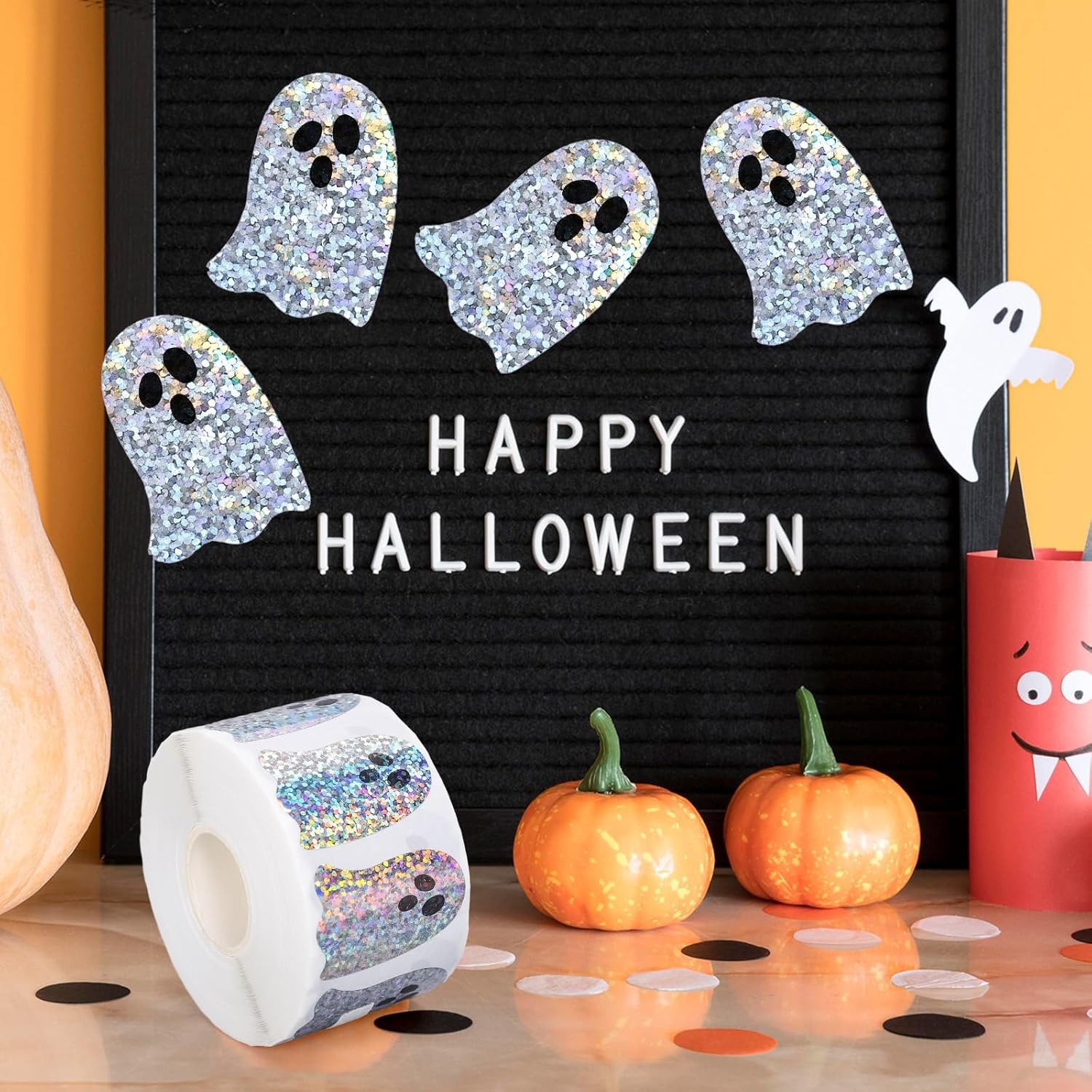 Ghost-Shaped DIY Waterproof St - Sticker Label Roll avaliação e preço