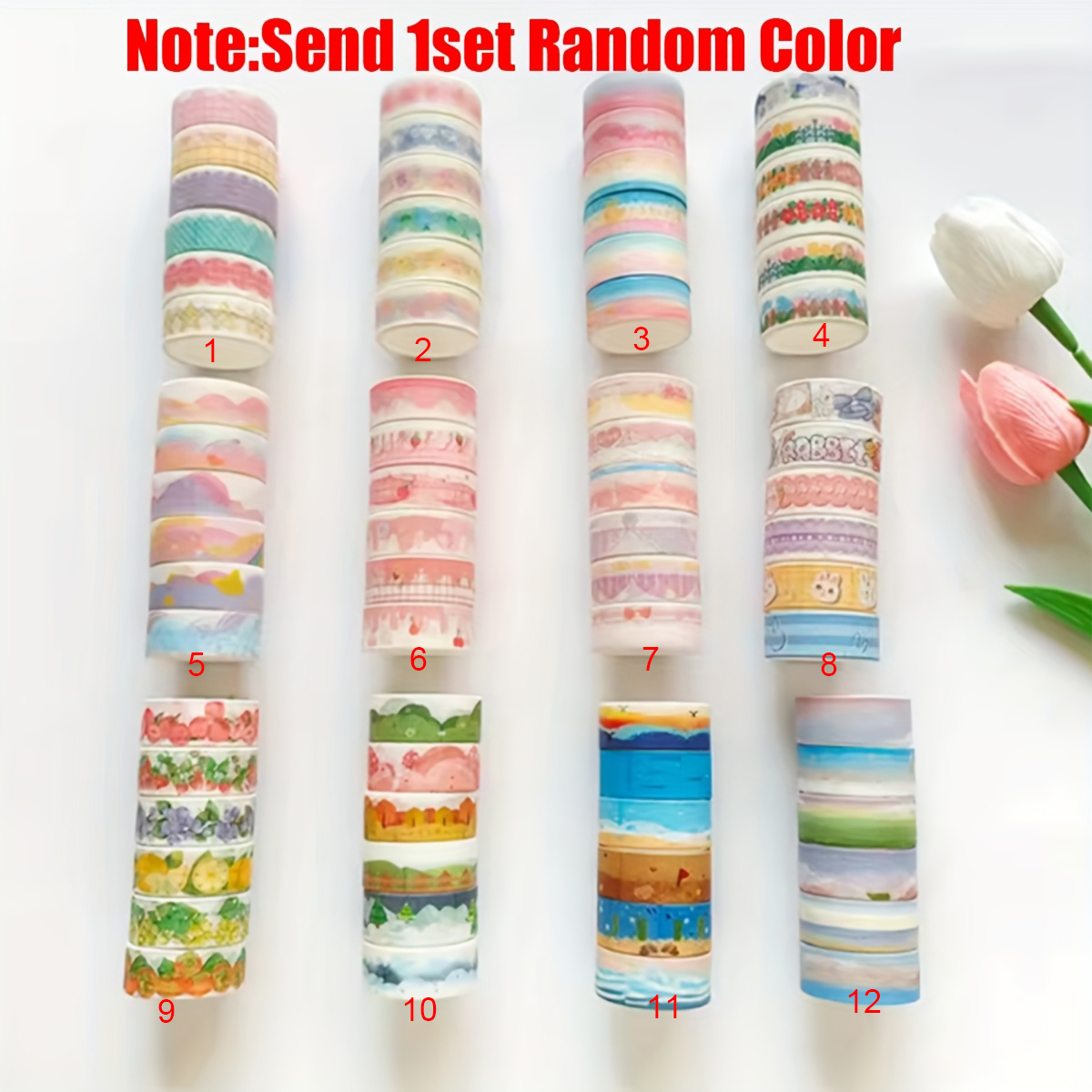 6roll/set Random Color Landsca - Washi Tape Set avaliação e preço
