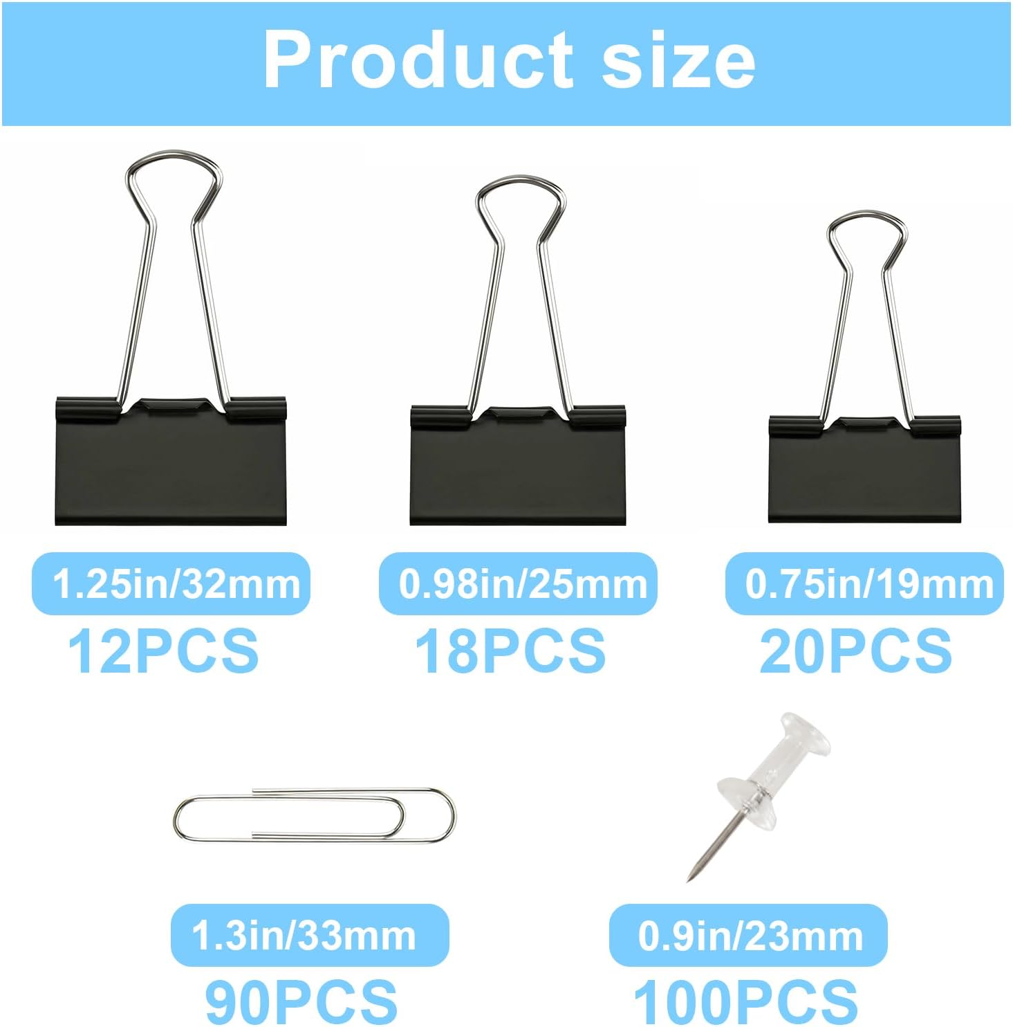 240PCS Office Clips Set: Paper - Binder Clip Assorted avaliação e preço