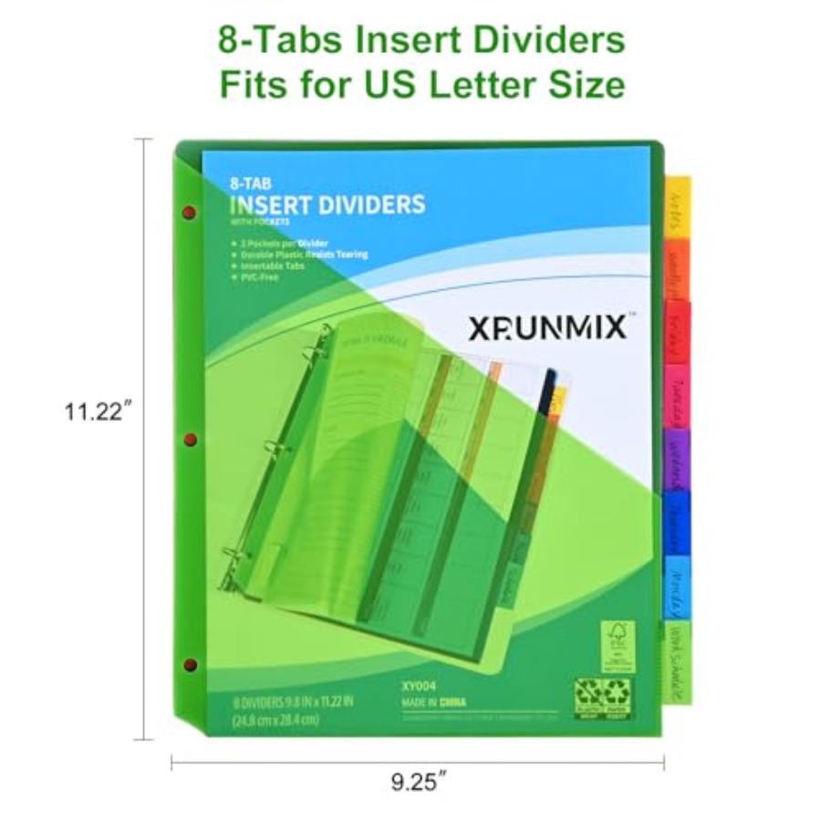 8-Tab Binder Dividers - Index  - Index Tab Divider avaliação e preço