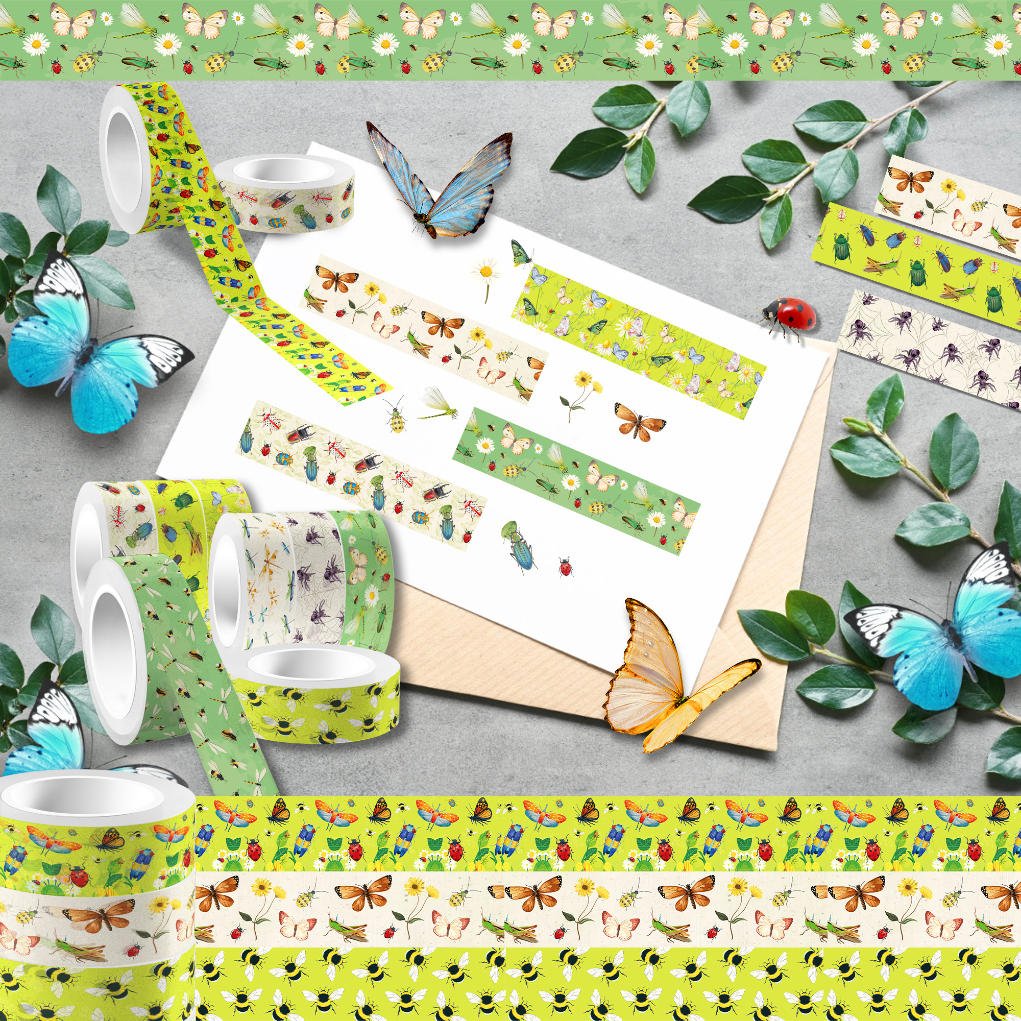 12 Rolls Cartoon Insect Bee Bu - Washi Tape Set avaliação e preço