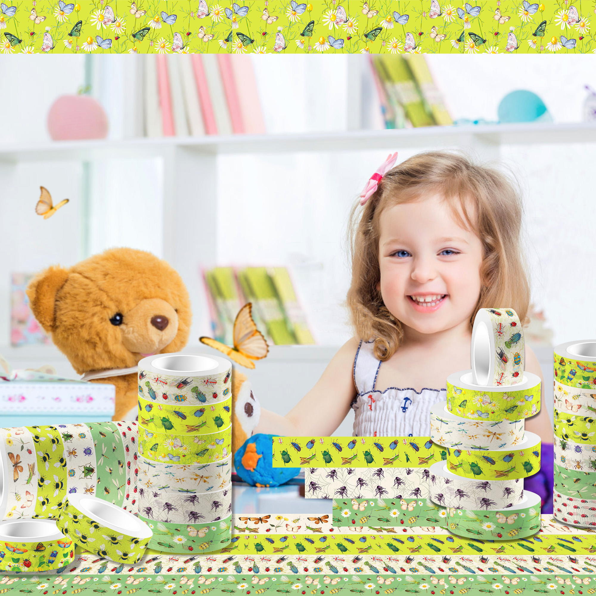 12 Rolls Cartoon Insect Bee Bu - Washi Tape Set avaliação e preço