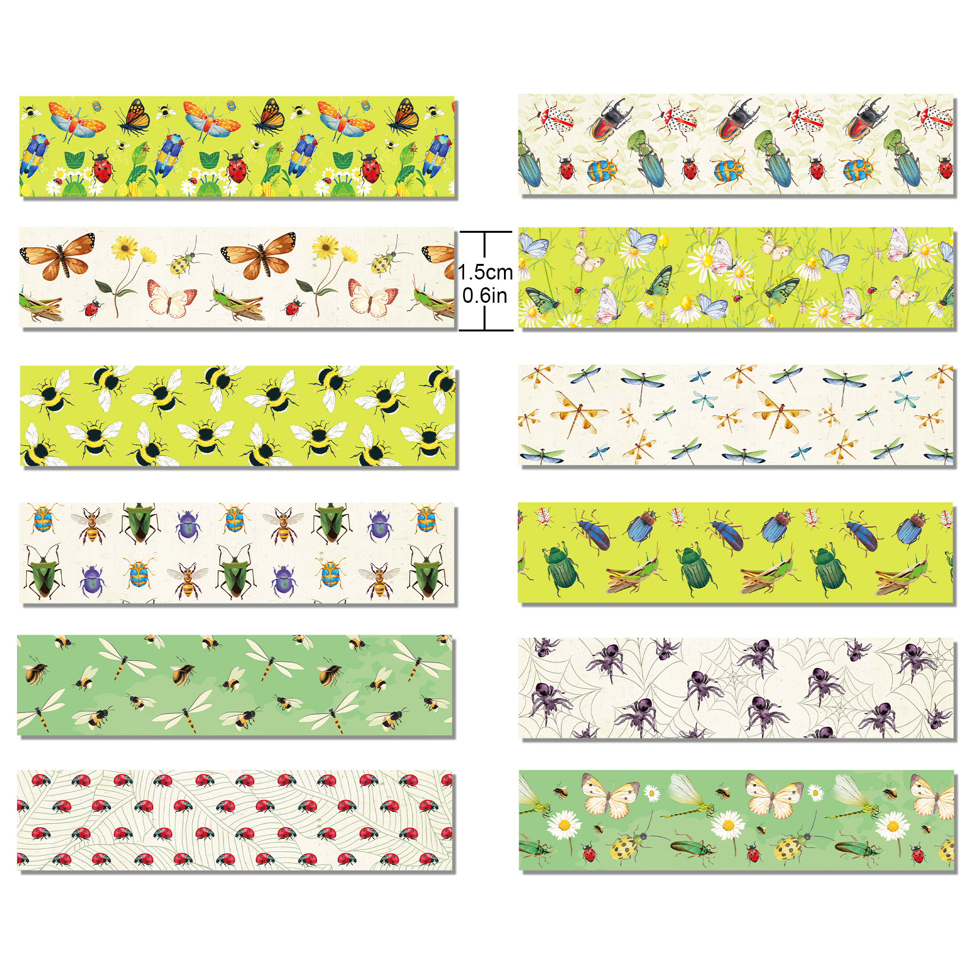 12 Rolls Cartoon Insect Bee Bu - Washi Tape Set avaliação e preço