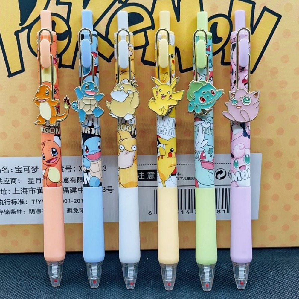 6pcs Pokemon Patch Press Pen S - Office Supply Office Stationery Items avaliação e preço