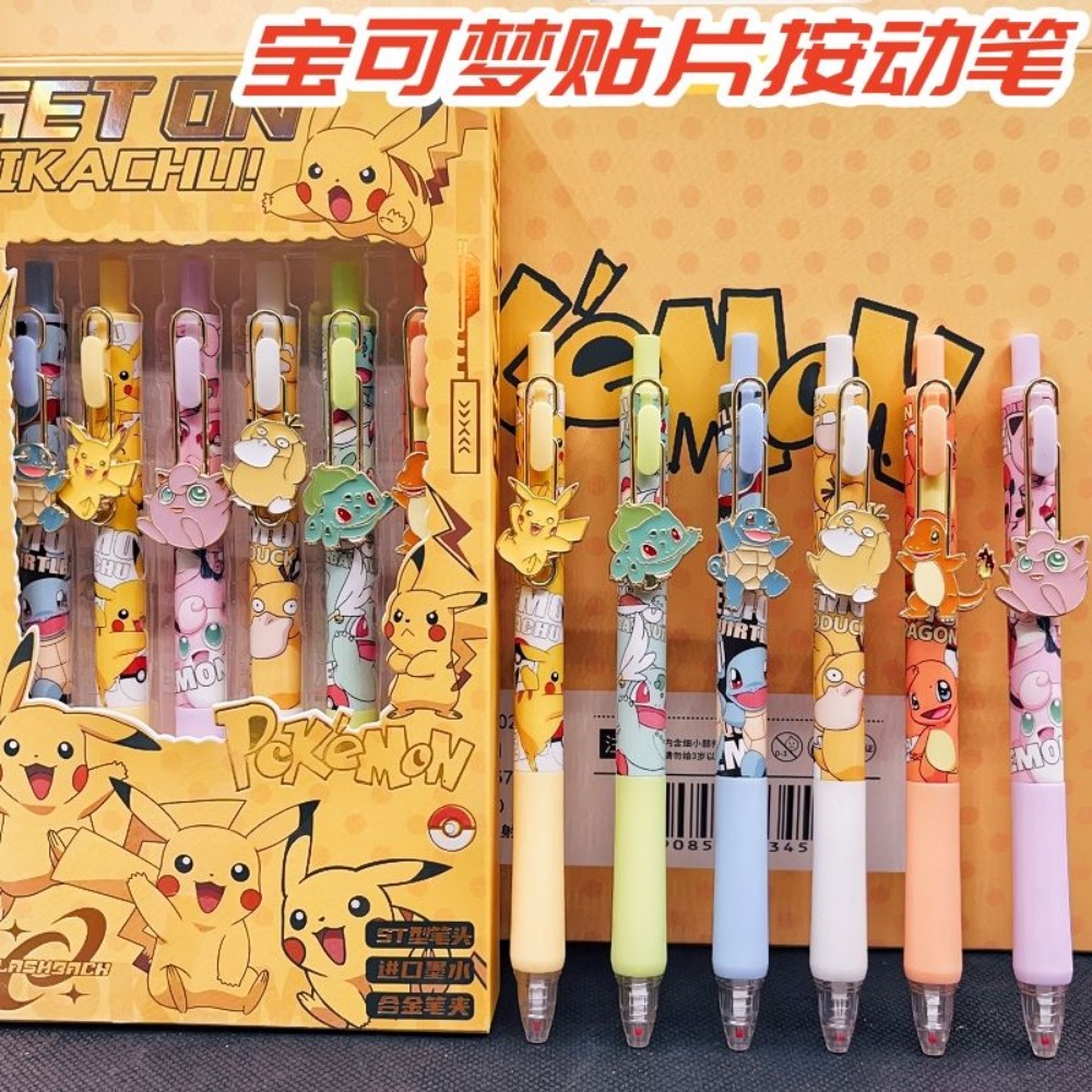 6pcs Pokemon Patch Press Pen S - Office Supply Office Stationery Items avaliação e preço