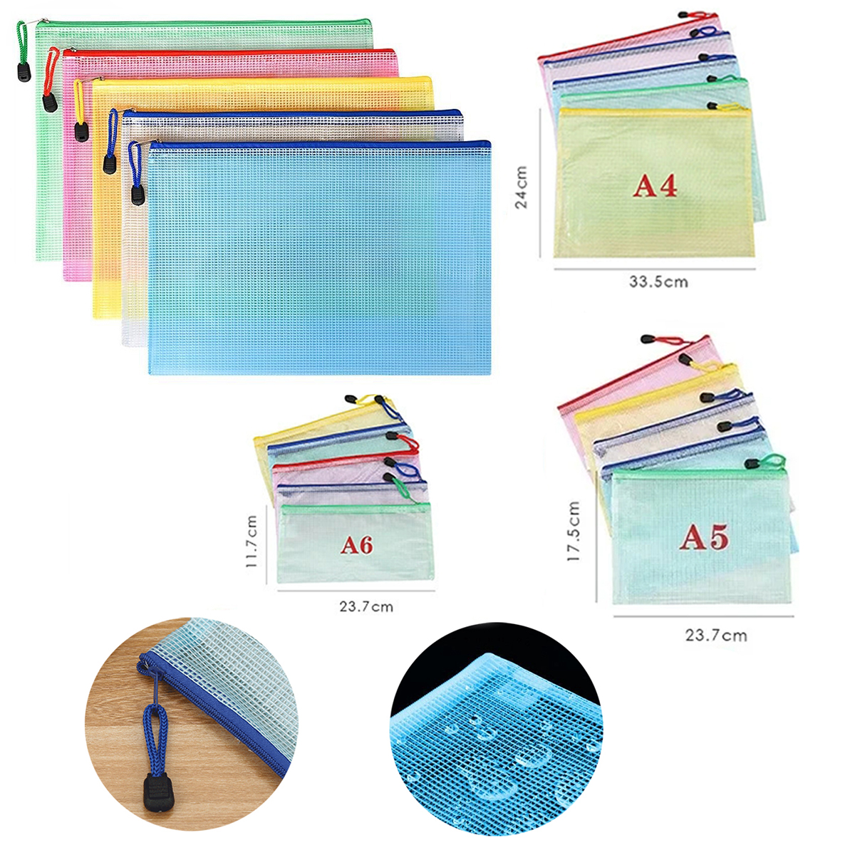 5PCS Stationery Storage Folder - Portfolio Folder Zip avaliação e preço