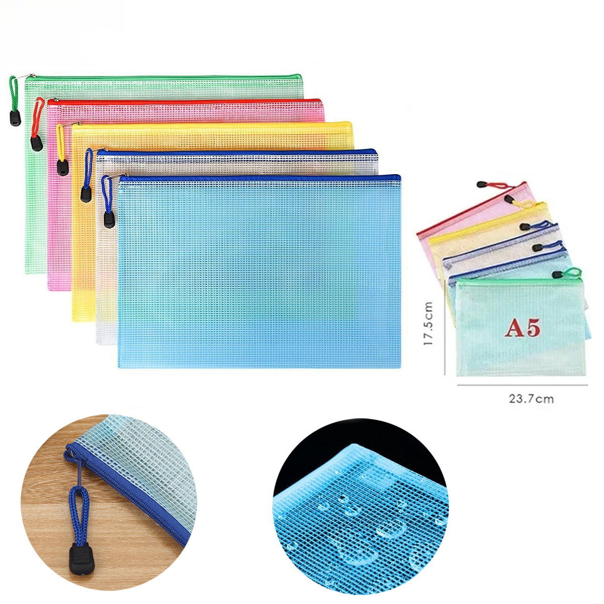 5PCS Stationery Storage Folder - Portfolio Folder Zip avaliação e preço